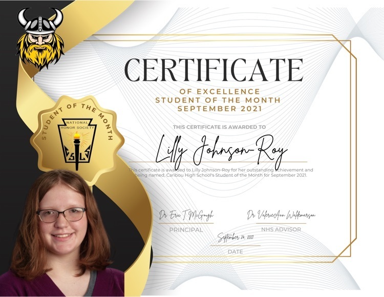 Caribou High School Student of the Month-September 2021